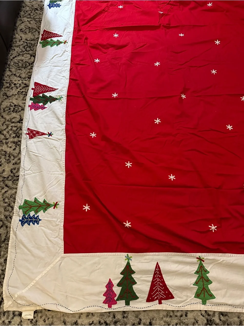 Pottery Barn Kids Vintage 2005 Christmas Tree Twin Quilt 70x90